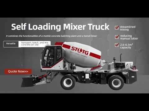 self loading="lazy" mixer working process, concrete mixing and pouring in Tanzania